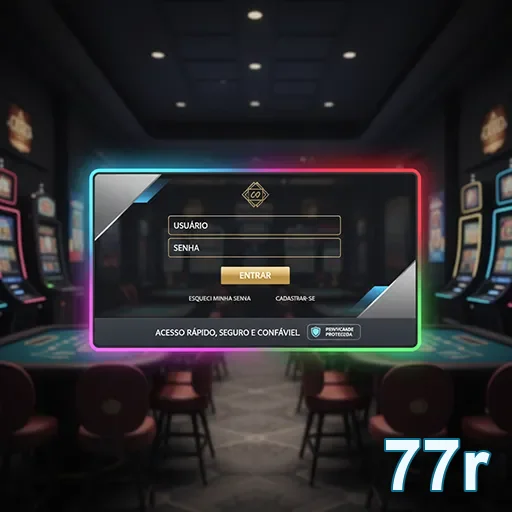 Ilustração de Acesse o cassino online 77r com login rápido e seguro
